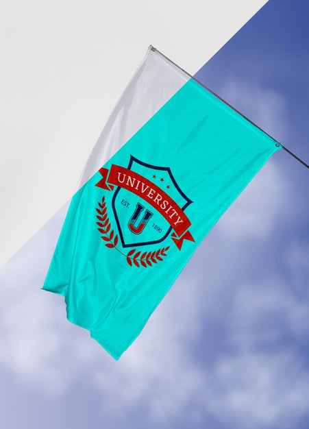 University Flag Concept Mock-Up Psd