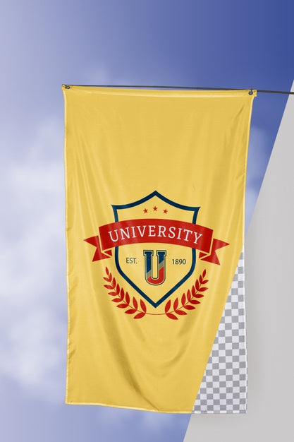 University Flag Concept Mock-Up Psd