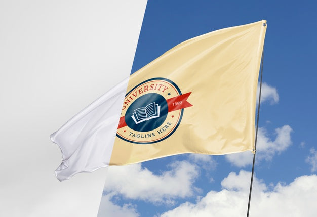 University Flag Concept Mock-Up Psd