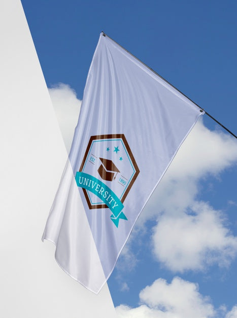 University Flag Concept Mock-Up Psd