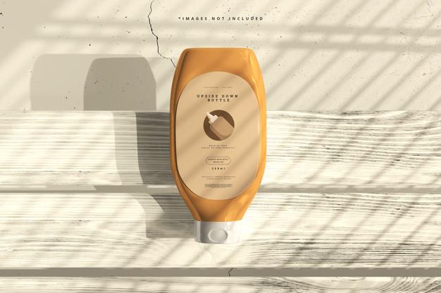 Upside Down Bottle Mockup Psd
