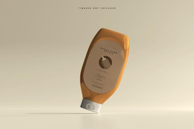 Upside Down Bottle Mockup Psd