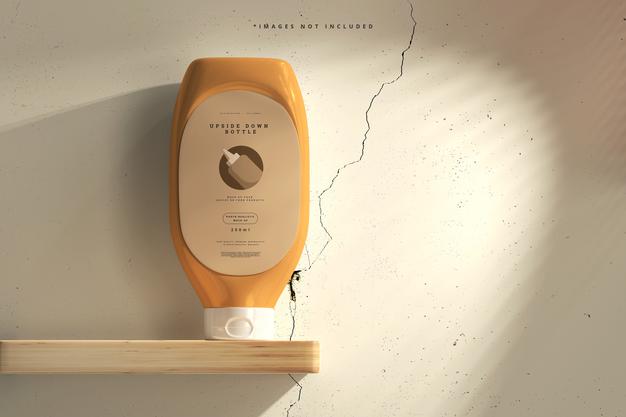Upside Down Bottle Mockup Psd