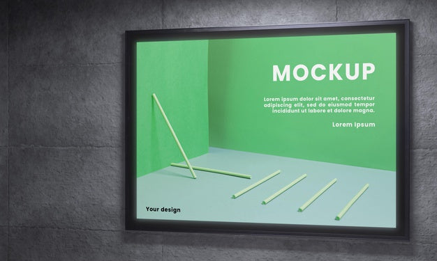 Urban Backlit Display System Mock-Up Psd