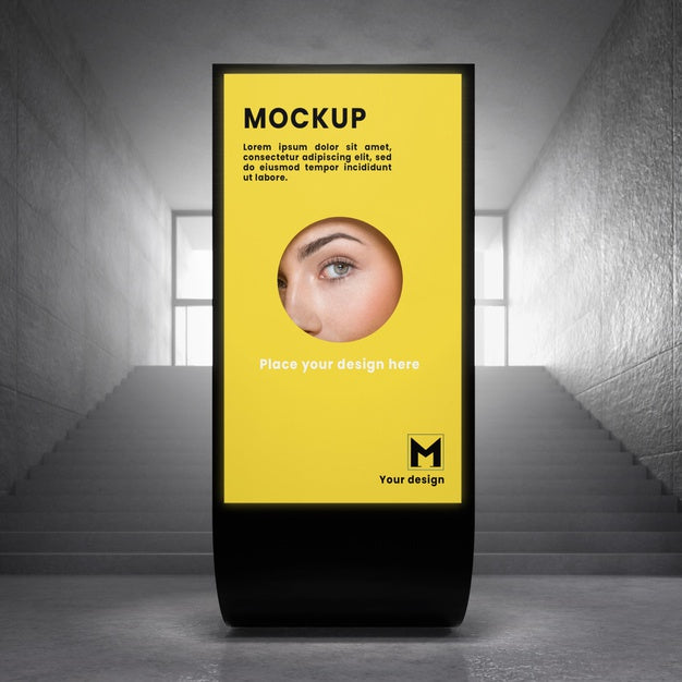 Urban Backlit Display System Mock-Up Psd