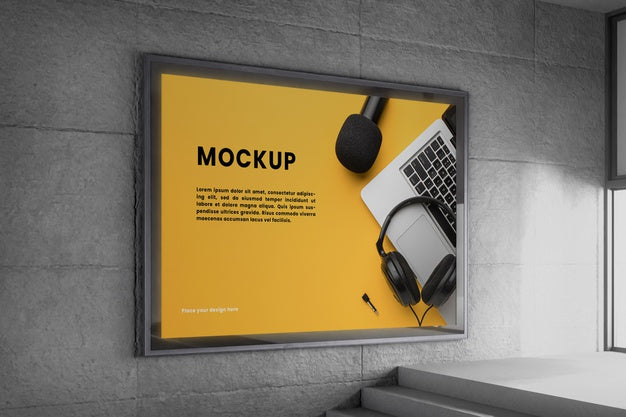 Urban Backlit Display System Mock-Up Psd