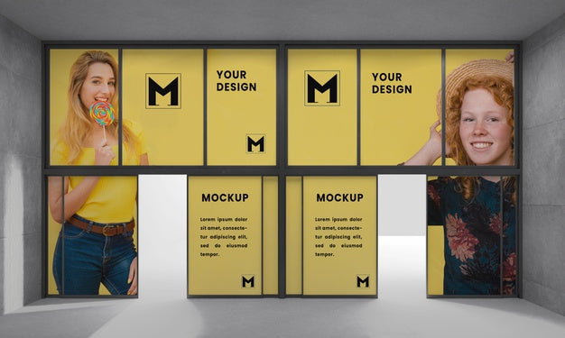 Urban Backlit Display System Mock-Up Psd