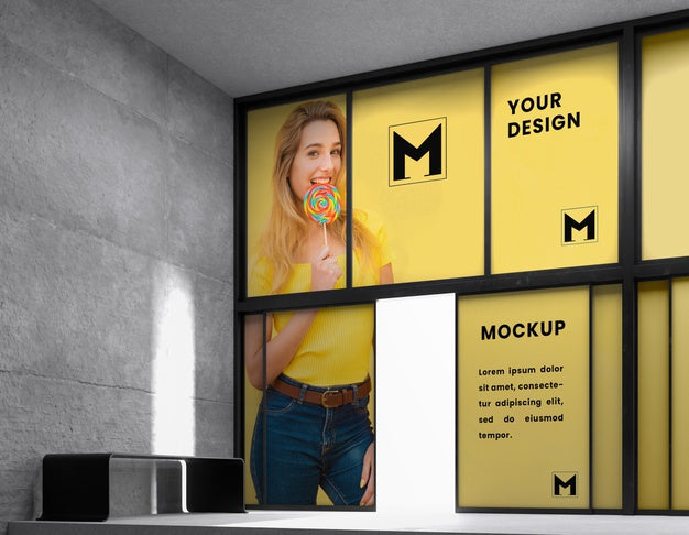 Urban Backlit Display System Mock-Up Psd