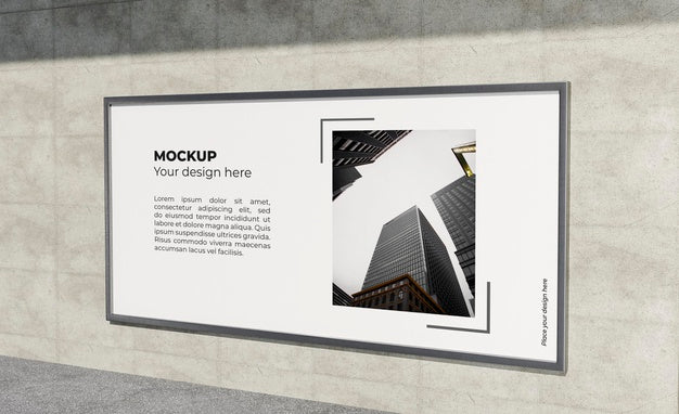 Urban Poster Grey Concrete Mock Up Psd