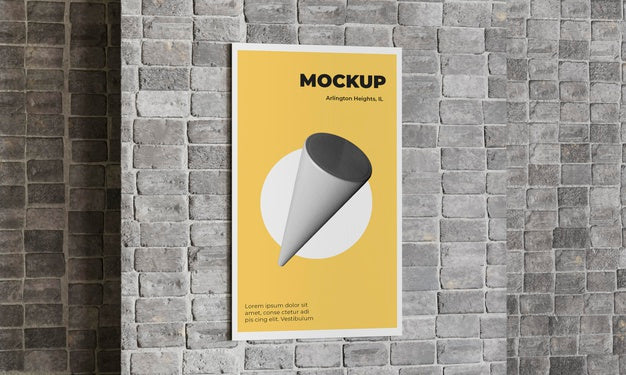 Urban Poster Grey Concrete Mock Up Psd