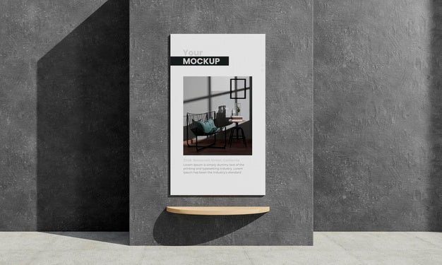 Urban Poster Grey Concrete Mock Up Psd