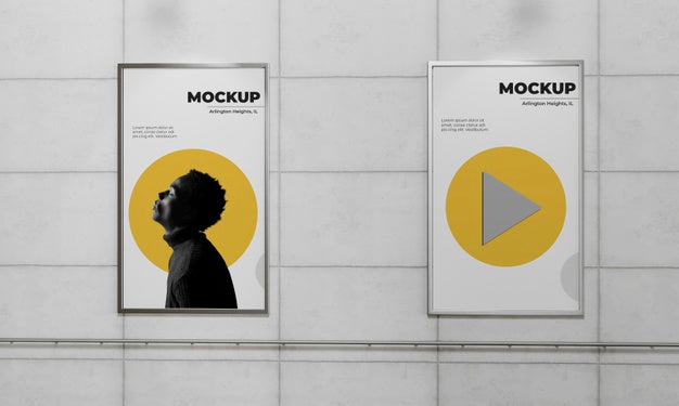 Urban Poster Grey Concrete Mock Up Psd