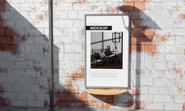 Urban Poster Grey Concrete Mock Up Psd