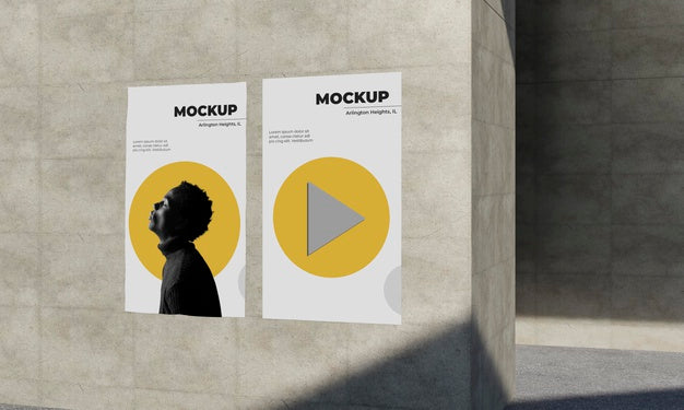 Urban Poster Grey Concrete Mock Up Psd