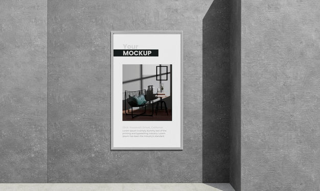 Urban Poster Grey Concrete Mock Up Psd
