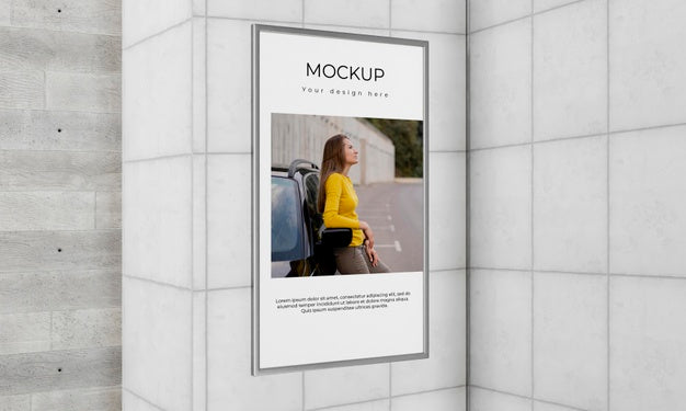Urban Poster Grey Concrete Mock Up Psd