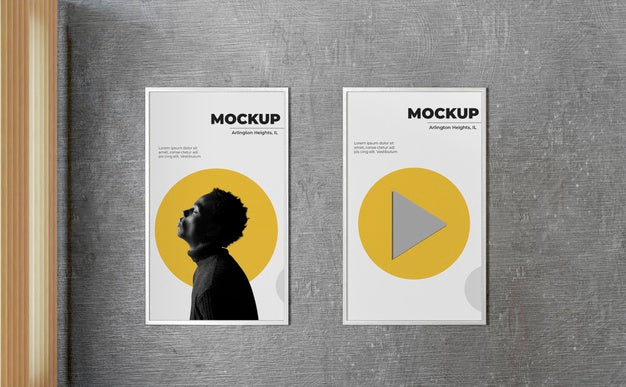 Urban Poster Grey Concrete Mock Up Psd