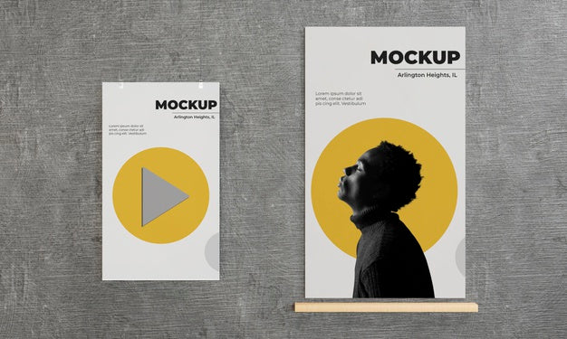 Urban Poster Grey Concrete Mock Up Psd