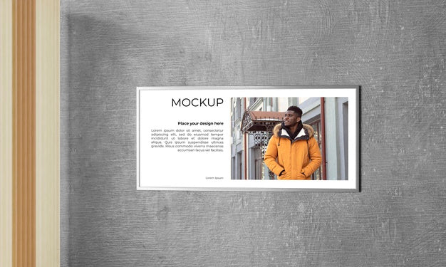 Urban Poster Grey Concrete Mock Up Psd