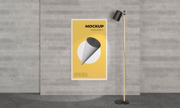 Urban Poster Grey Concrete Mock Up Psd