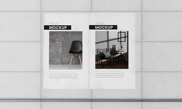 Urban Poster Grey Concrete Mock Up Psd