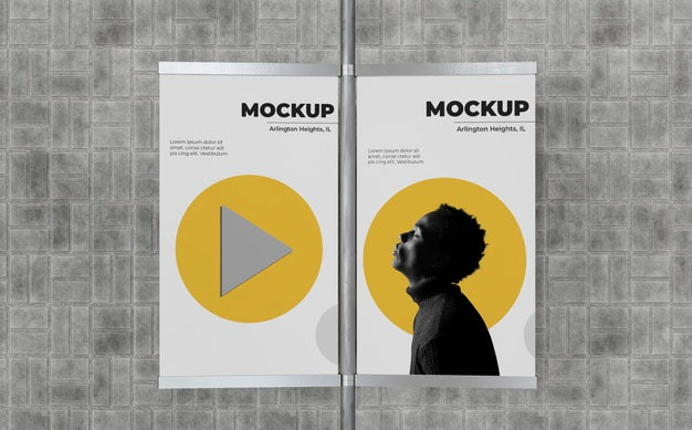 Urban Poster Grey Concrete Mock Up Psd