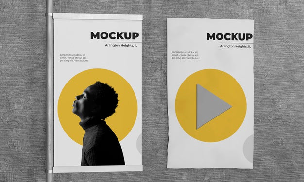 Urban Poster Grey Concrete Mock Up Psd