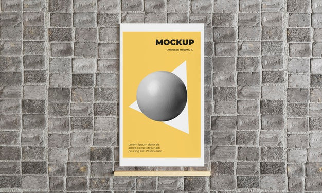 Urban Poster Grey Concrete Mock Up Psd