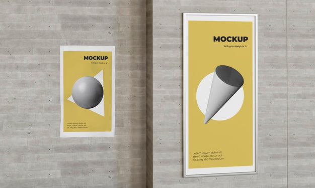Urban Poster Grey Concrete Mock Up Psd