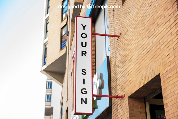 Urban Shop Sign Mockup Psd