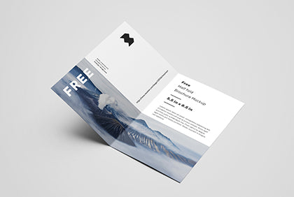 Us Half Fold Brochure Mockup