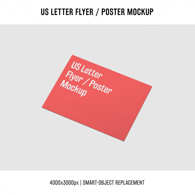 Us Letter Flyer Or Poster Mockup Concept Psd
