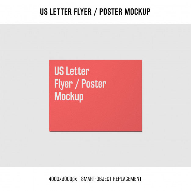 Us Letter Flyer Or Poster Mockup Psd