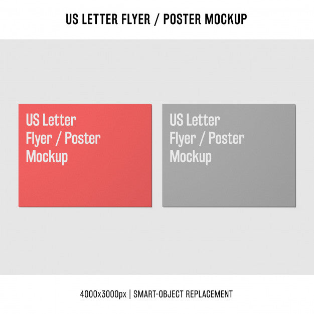 Us Letter Flyer Or Poster Mockups In Two Colors Psd