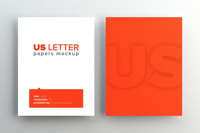 US Letter Stationery Papers High Resolution (Mockup)