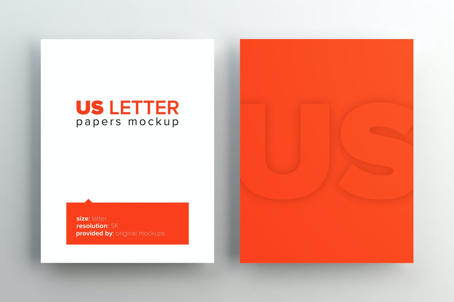 Us Letter Papers Mockup