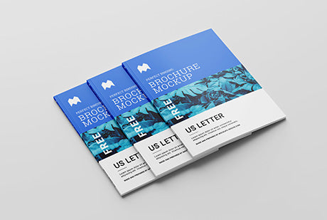 Us Letter Perfect Binding Brochure Mockup