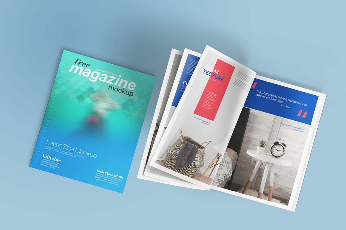 Us Letter Size Magazine Mockup
