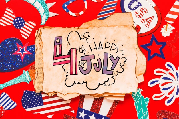 Usa Independence Day Mockup With Old Paper Psd