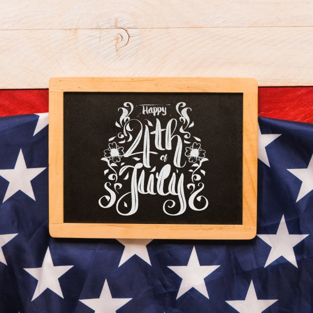 Usa Independence Day Mockup With Slate Psd