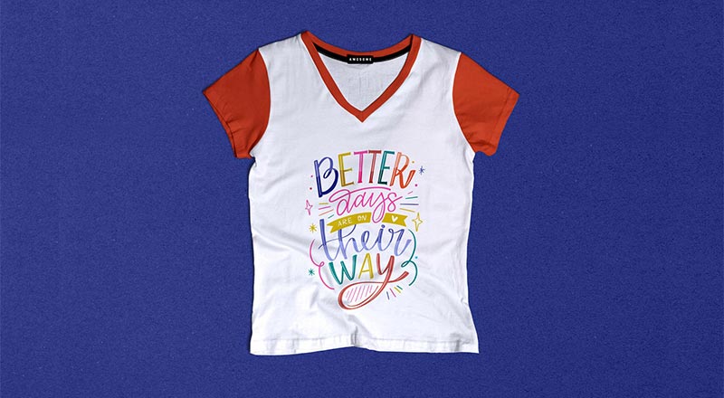 V-Neck T-Shirt Mockup Psd