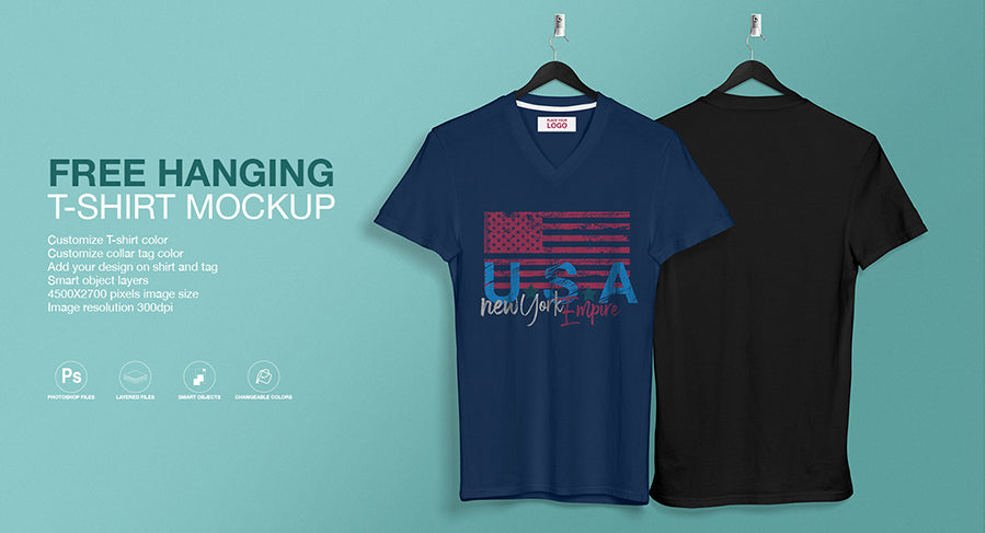 V-Neck T-Shirt Mockup