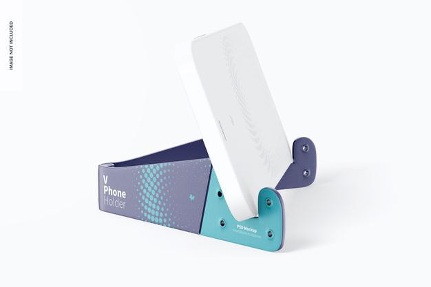 V Phone Holder Mockup, Right View Psd