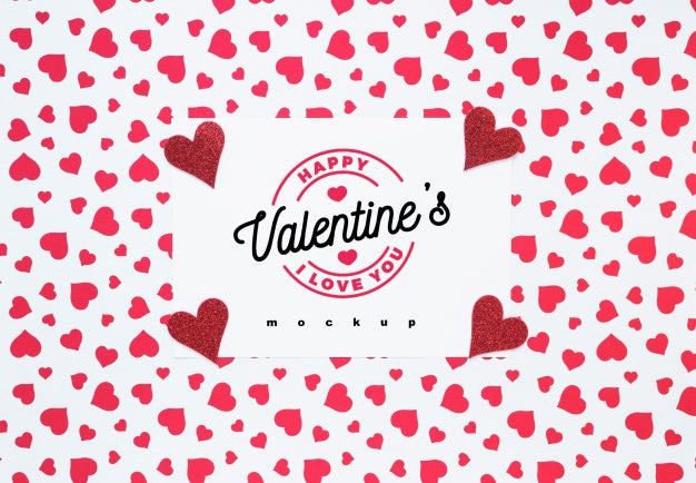 Valentine Card Mockup With Composition Of Objects Psd