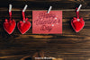 Valentine Elements And Card Mockup Psd