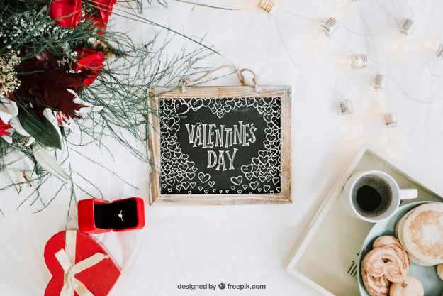 Valentine Elements And Frame Mockup Psd