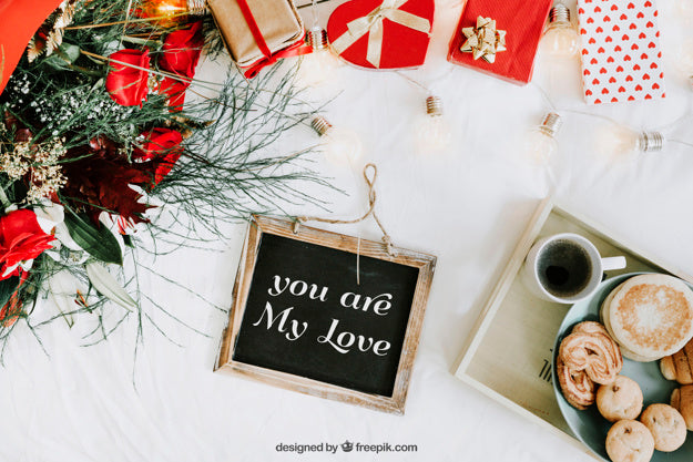 Valentine Elements And Frame Mockup Psd