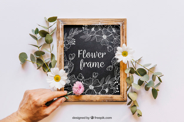 Valentine Elements And Frame Mockup Psd