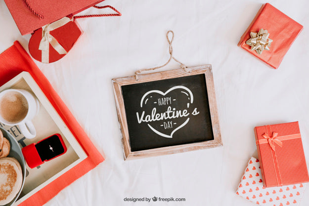 Valentine Elements And Frame Mockup Psd