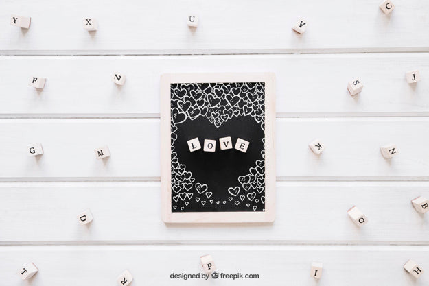 Valentine Elements And Frame Mockup Psd